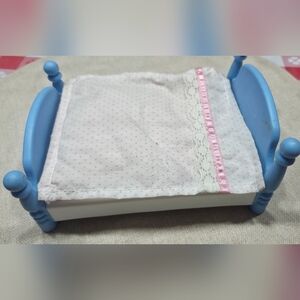 Blue and White Kids Toy Bed